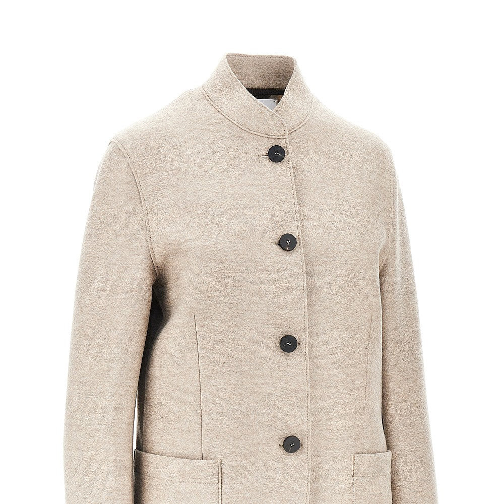 pressed wool nehru jacket