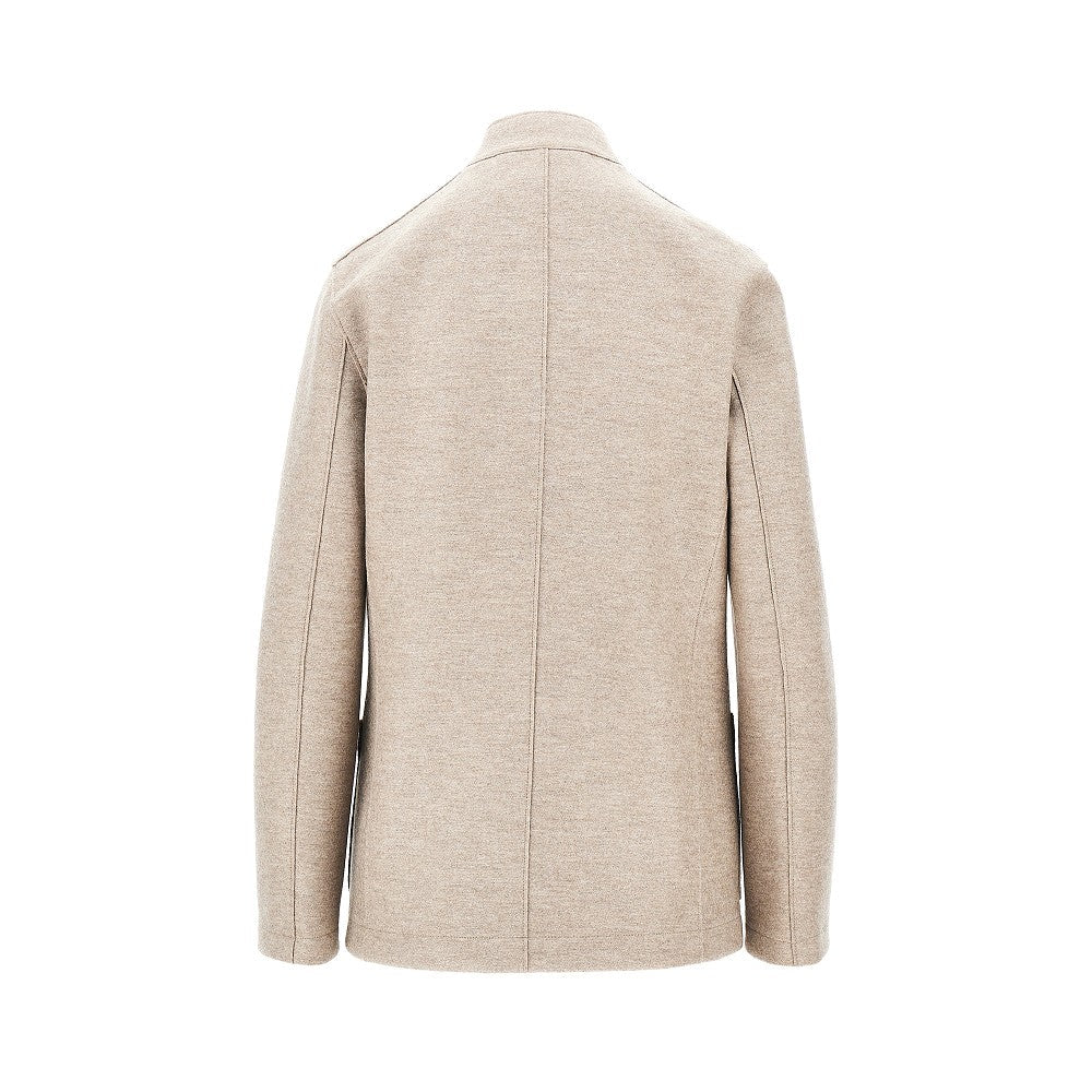 pressed wool nehru jacket