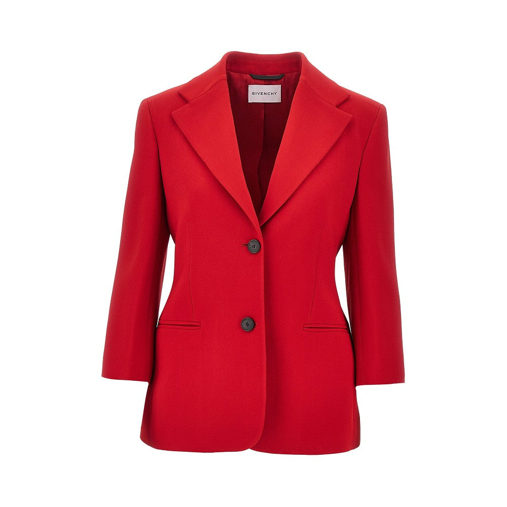 single-breasted jacket with 3/4 sleeves