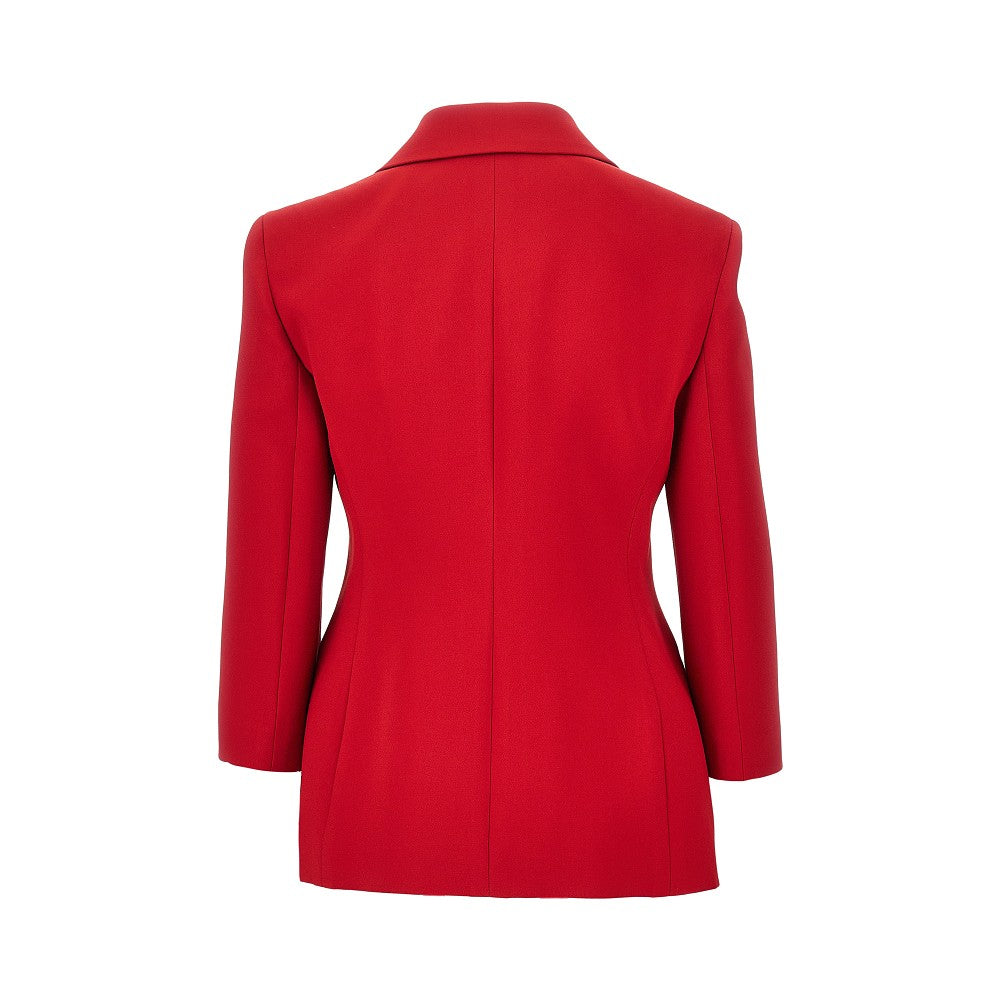 single-breasted jacket with 3/4 sleeves