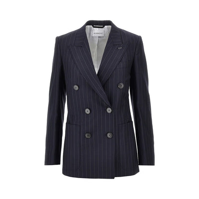 pin-striped wool double-breasted jacket