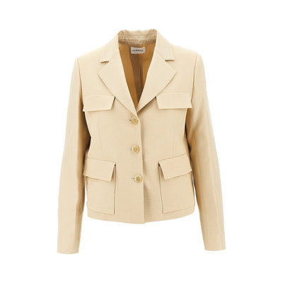 rania single-breasted canvas jacket