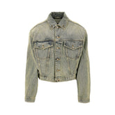ENTIRE STUDIOS S exaggerated shoulders denim jacket