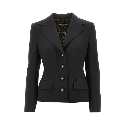 slim fit gabardine single-breasted jacket
