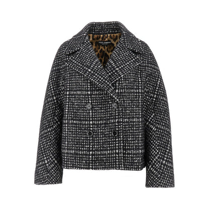 DOLCE&amp;GABBANA 40 houndstooth wool-blend jacket