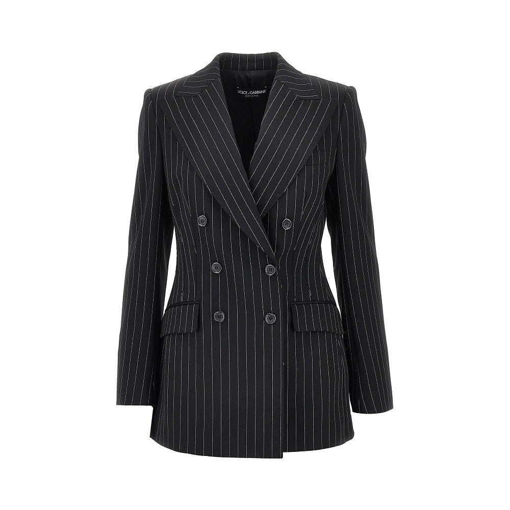 pinstriped wool double-breasted jacket