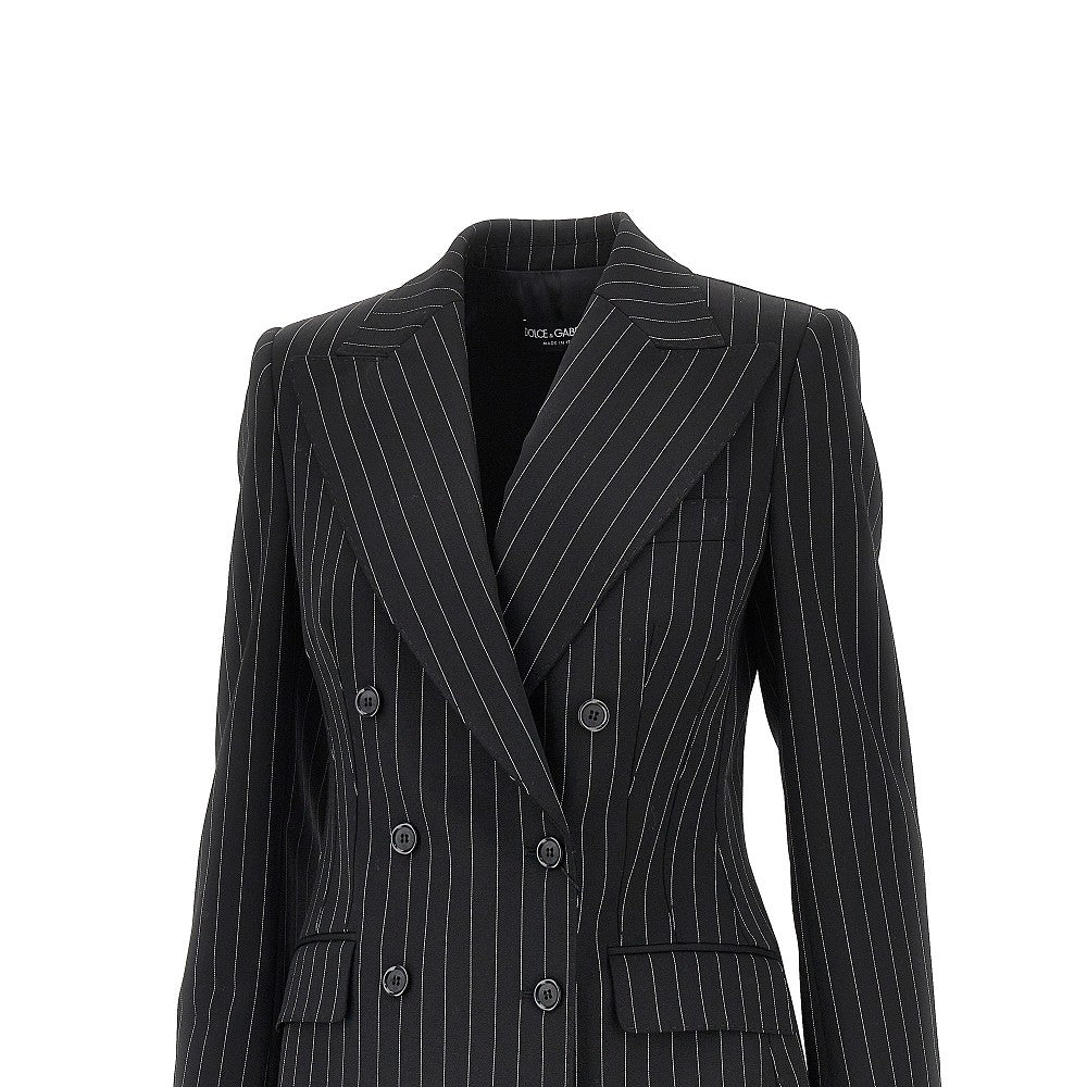 pinstriped wool double-breasted jacket