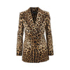 double-breasted jacket with animal print
