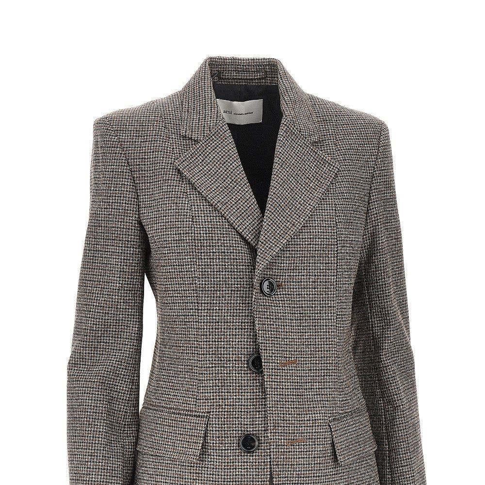 AMI 36 houndstooth single-breasted jacket