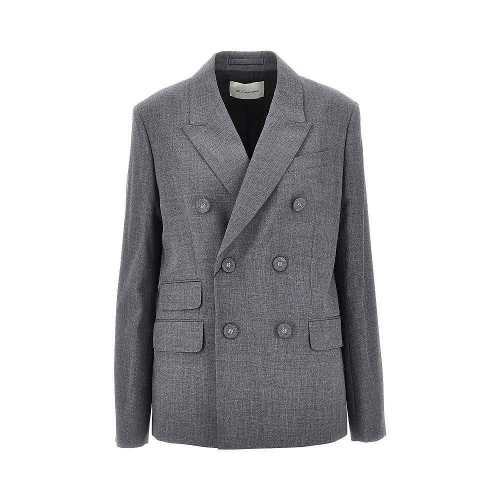 AMI 36 double-breasted wool blazer with belt