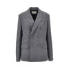 double-breasted wool blazer with belt