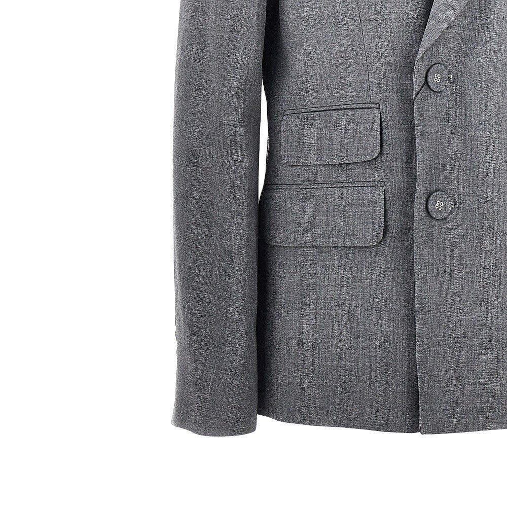 AMI 36 double-breasted wool blazer with belt