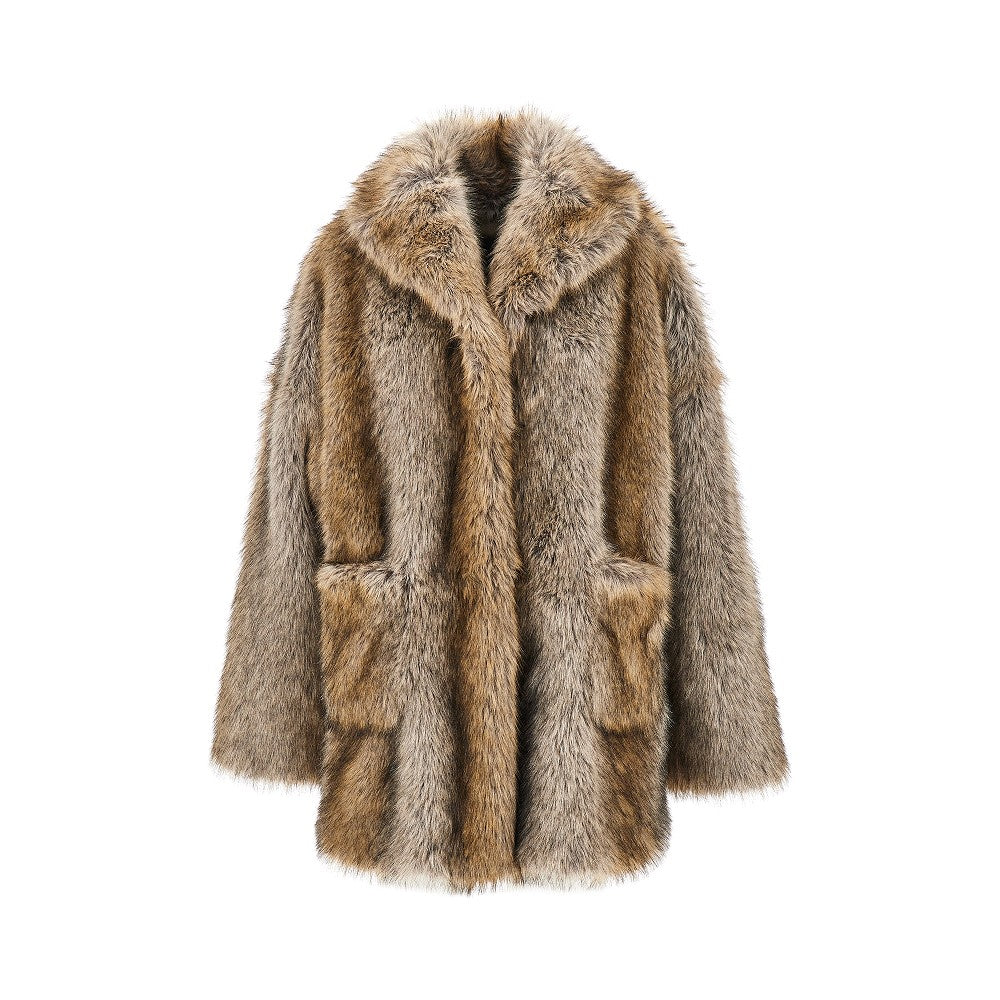 brigitte faux fur oversized jacket