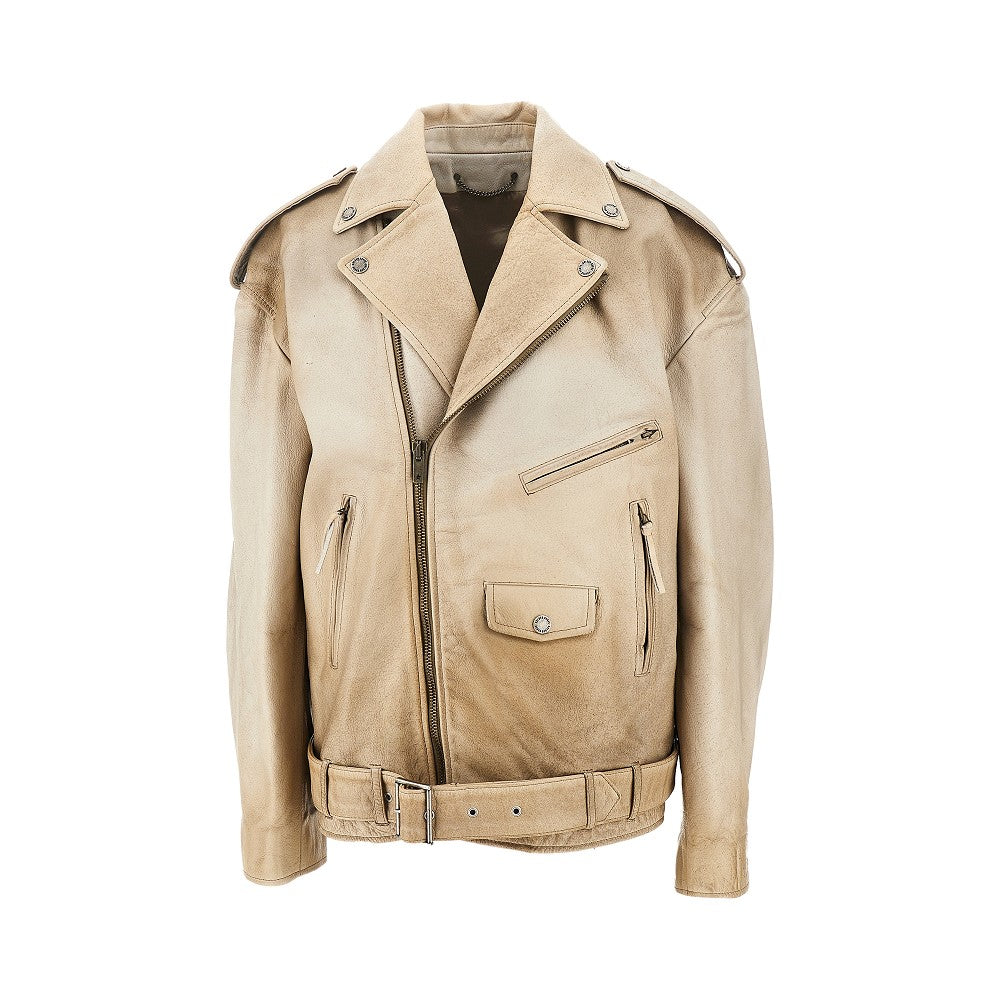 phoebe oversized leather jacket