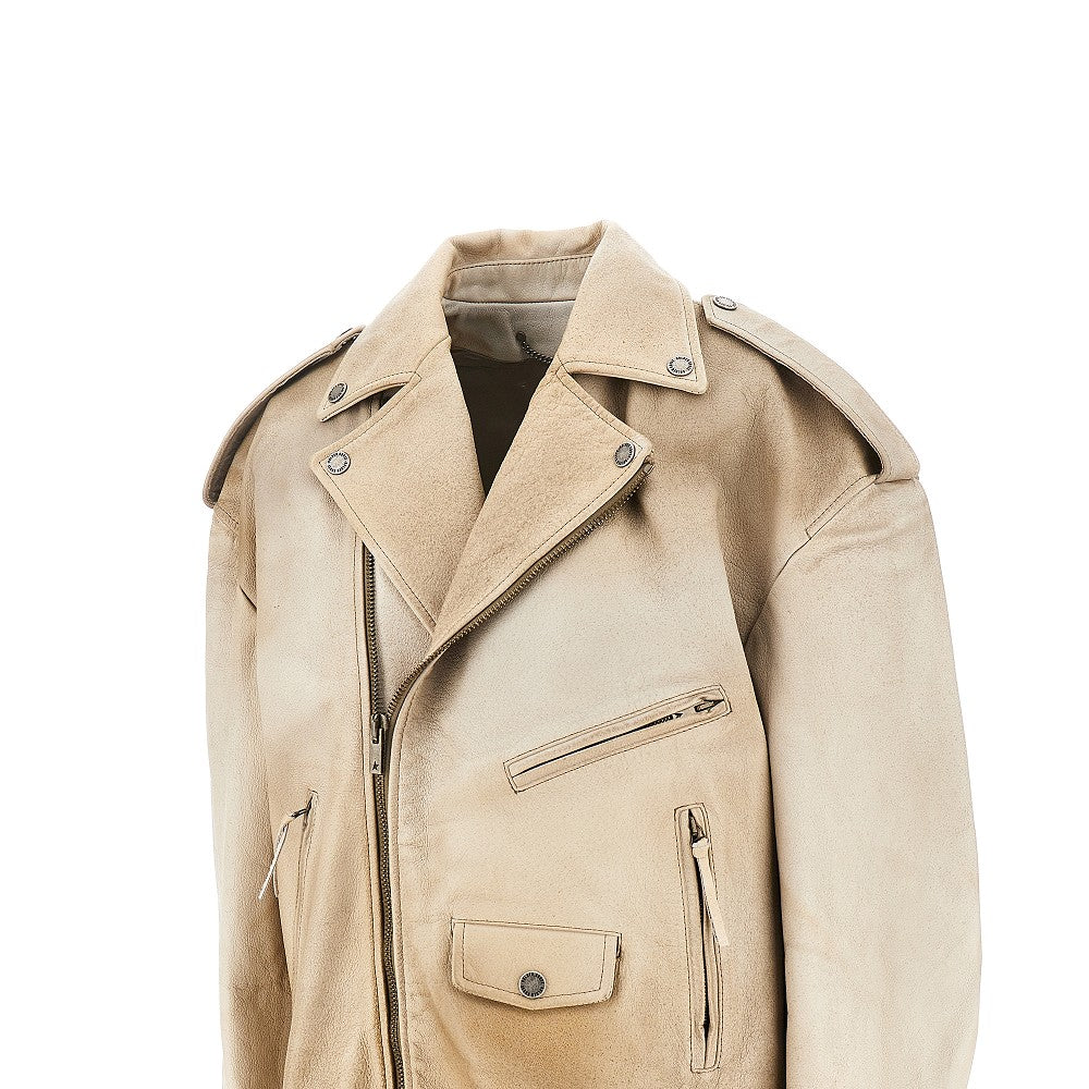 phoebe oversized leather jacket