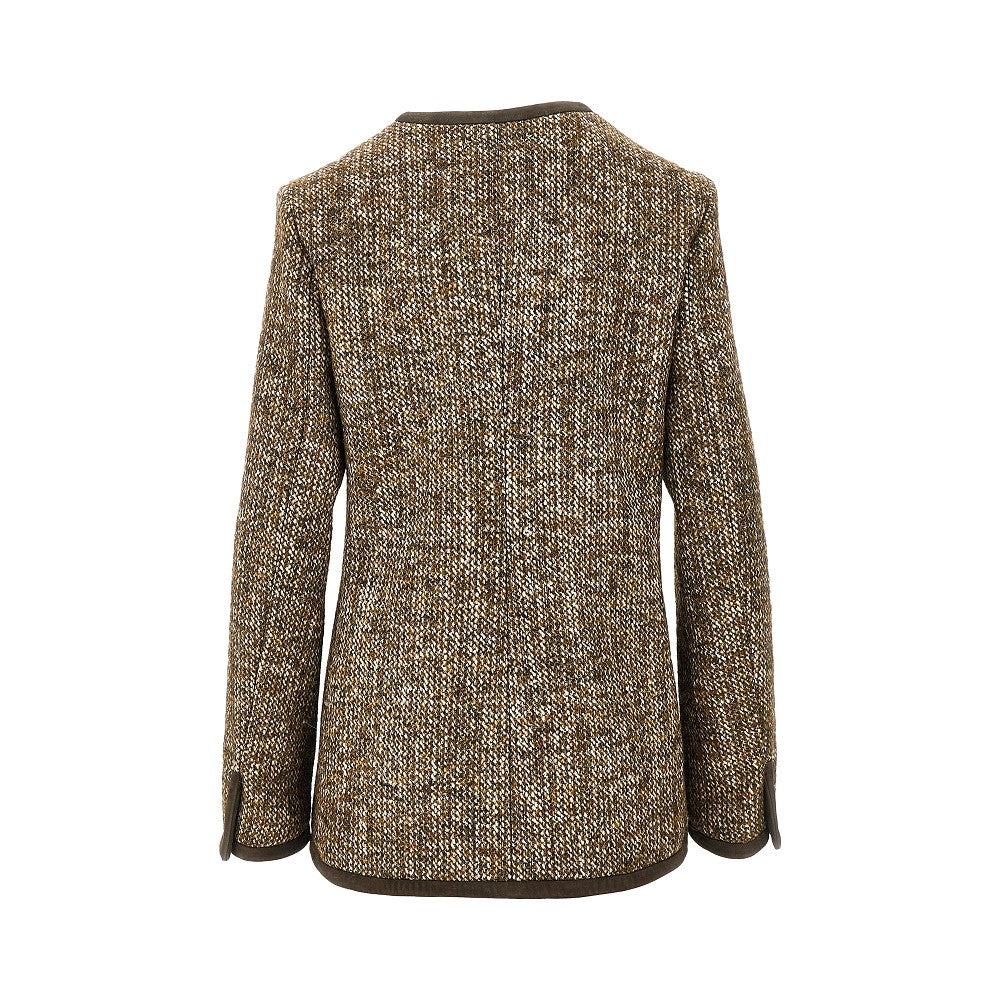 GOLDEN GOOSE 42 tweed long boxy jacket