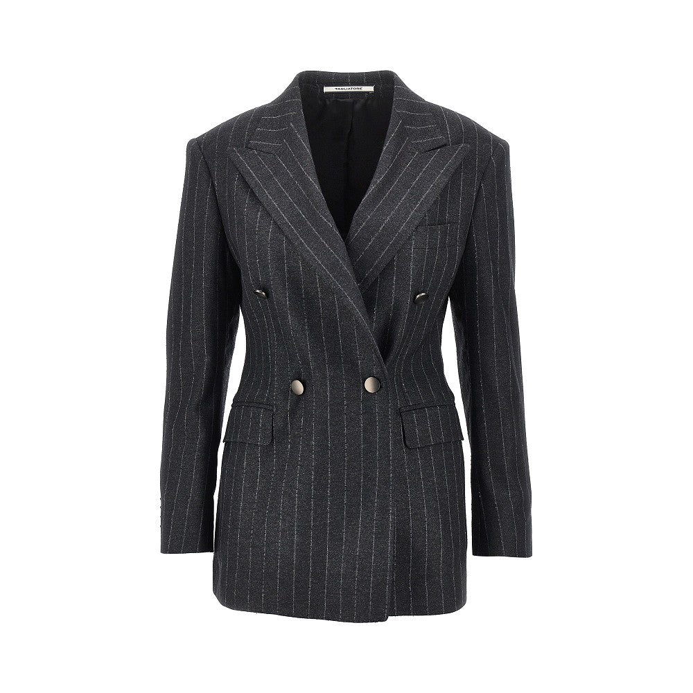 TAGLIATORE 40 pinstriped wool-blend double-breasted jacket