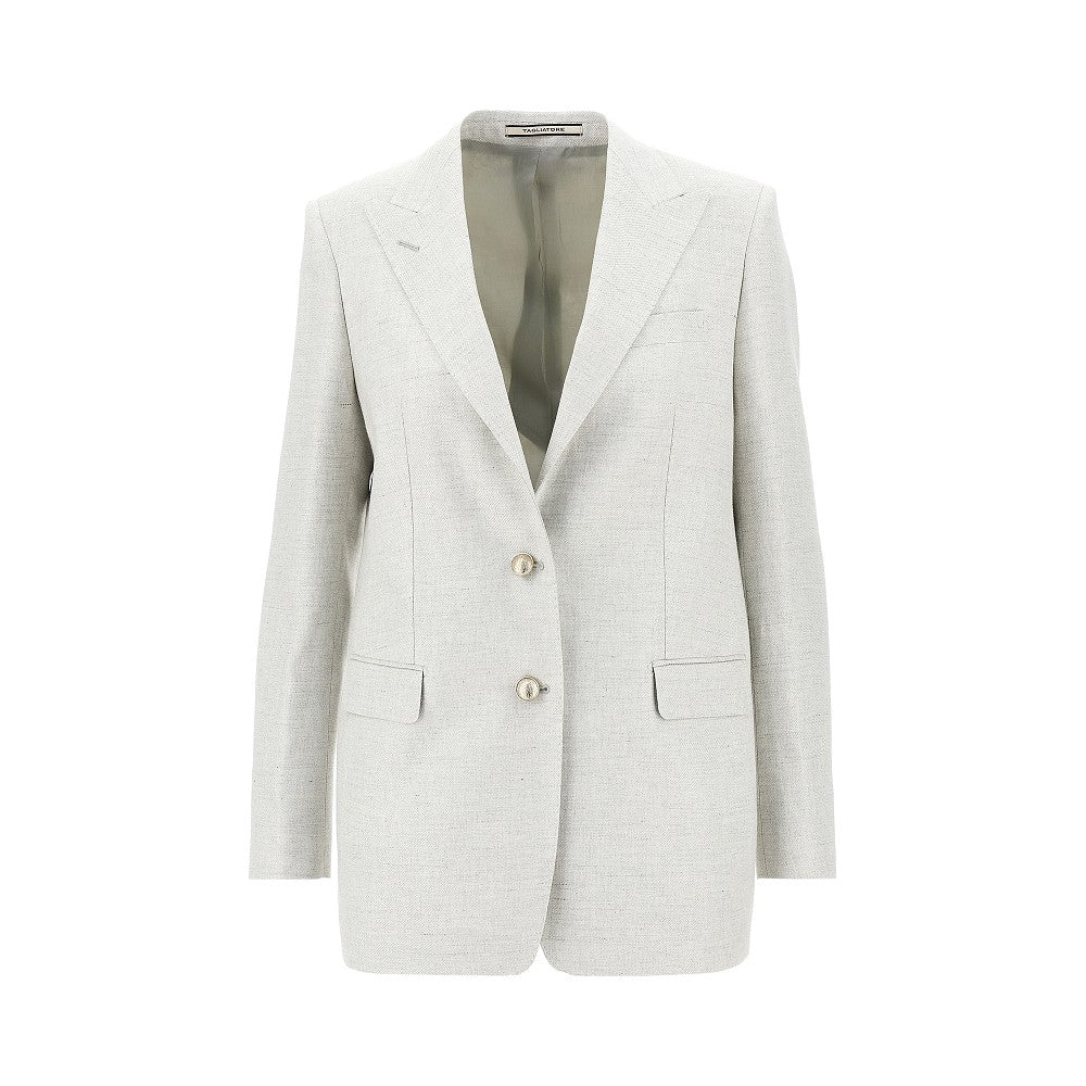 TAGLIATORE 46 mélange twill bertha single-breasted jacket