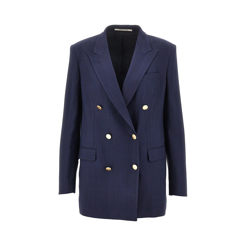 TAGLIATORE 40 jasmine canvas double-breasted jacket