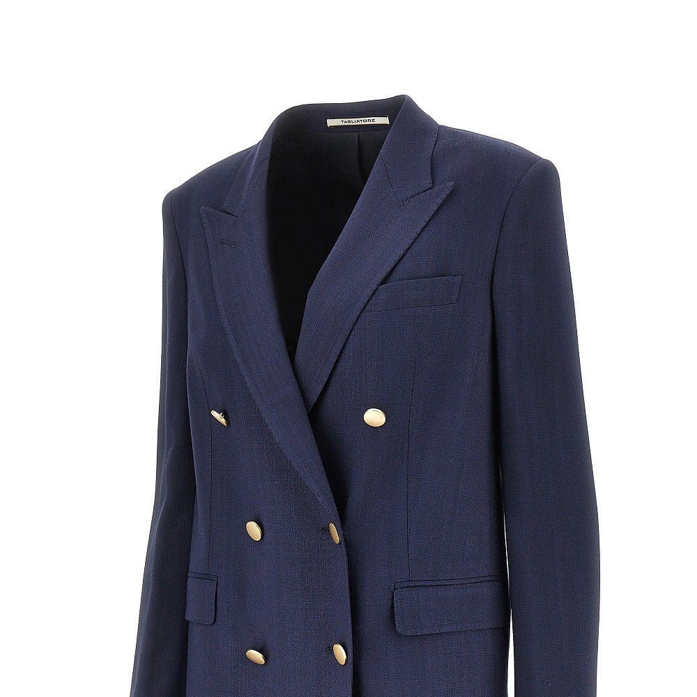 TAGLIATORE 40 jasmine canvas double-breasted jacket