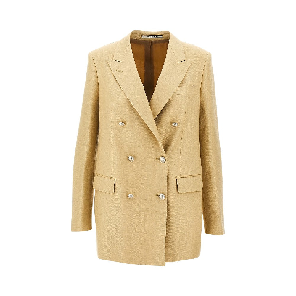 TAGLIATORE 44 jasmine double-breasted linen jacket