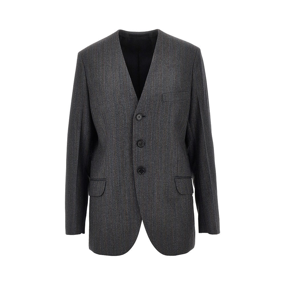JIL SANDER 44 pinstriped wool tailored jacket