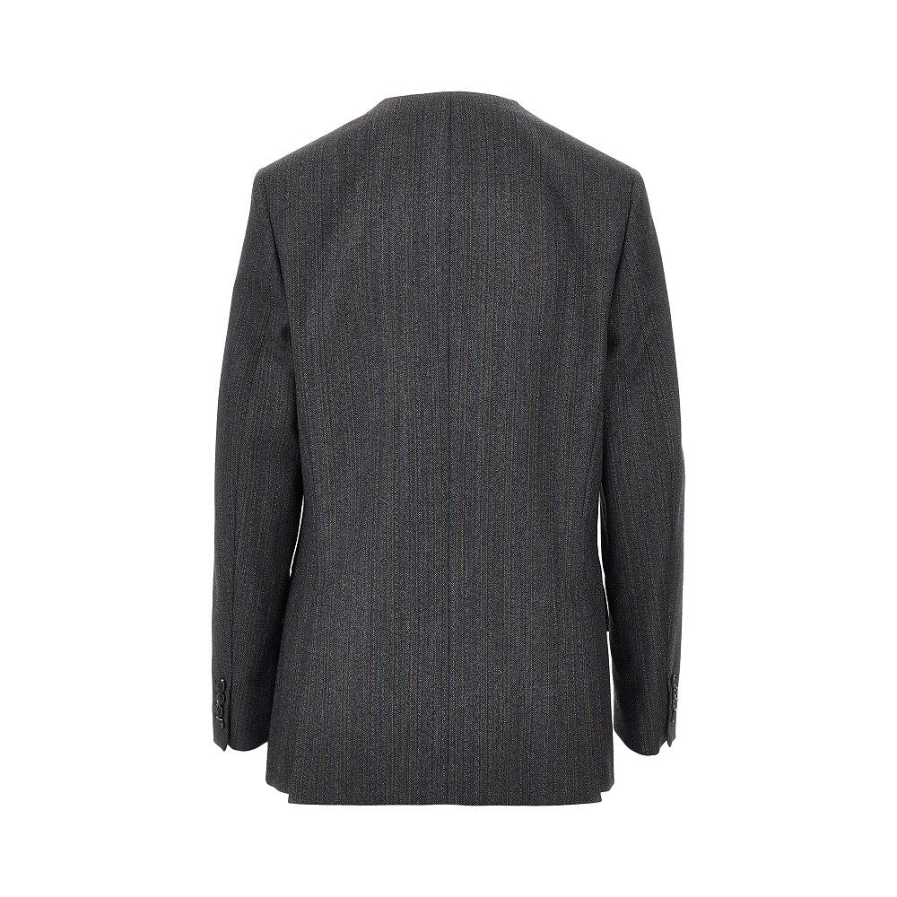 pinstriped wool tailored jacket
