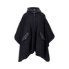 wool-blend cape with nylon details