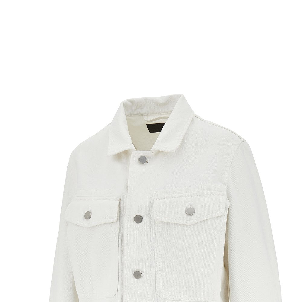 cropped denim blouson jacket