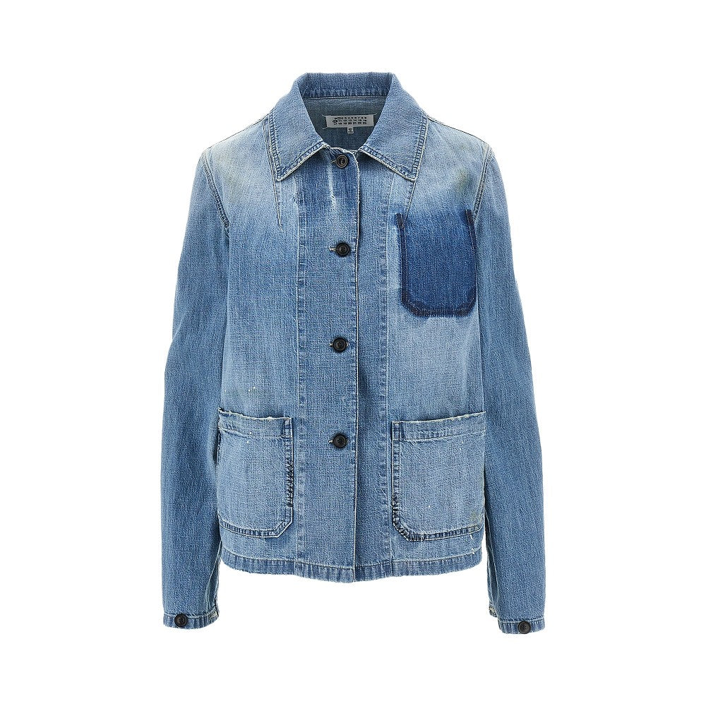 MAISON MARGIELA 40 distressed denim shirt jacket