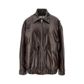MM6 40 faux leather oversized jacket
