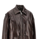 MM6 40 faux leather oversized jacket