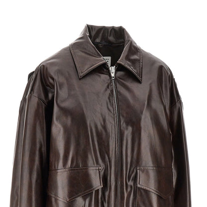MM6 40 faux leather oversized jacket