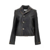 vintage-effect leather jacket