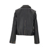 vintage-effect leather jacket