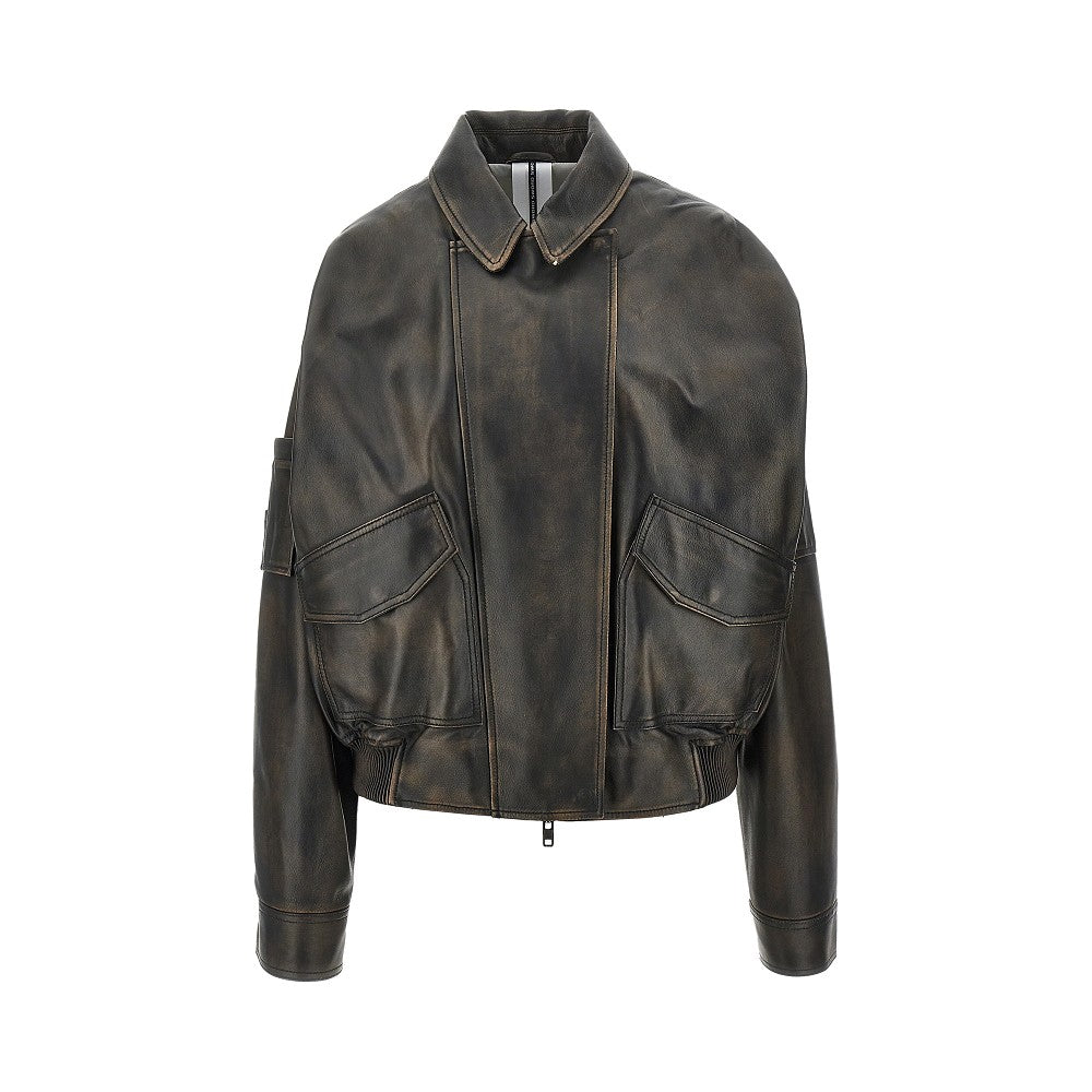 SWORD 42 nappa leather oversized bomber jacket