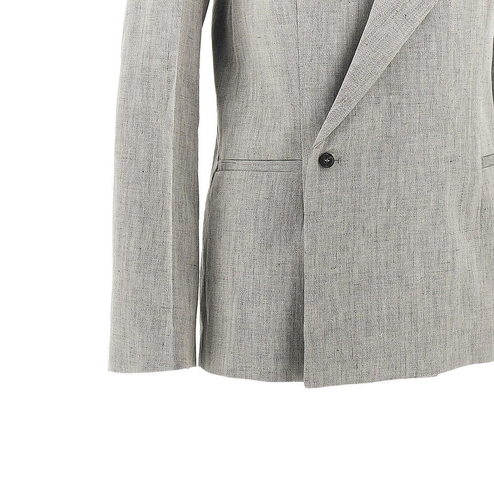 LOULOU DE SAISON 40 suna cotton and linen asymmetrical jacket