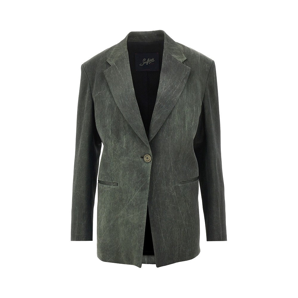 astro light satin single-breasted jacket