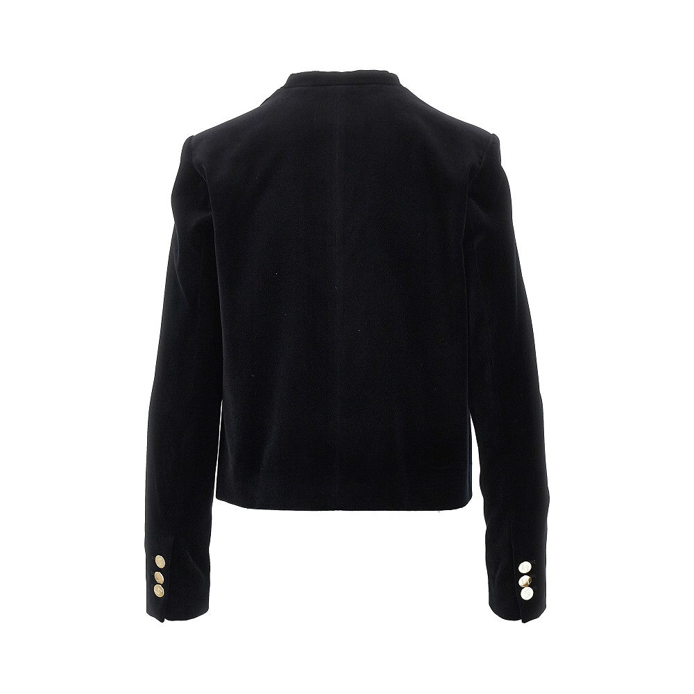 very single-breasted velvet jacket