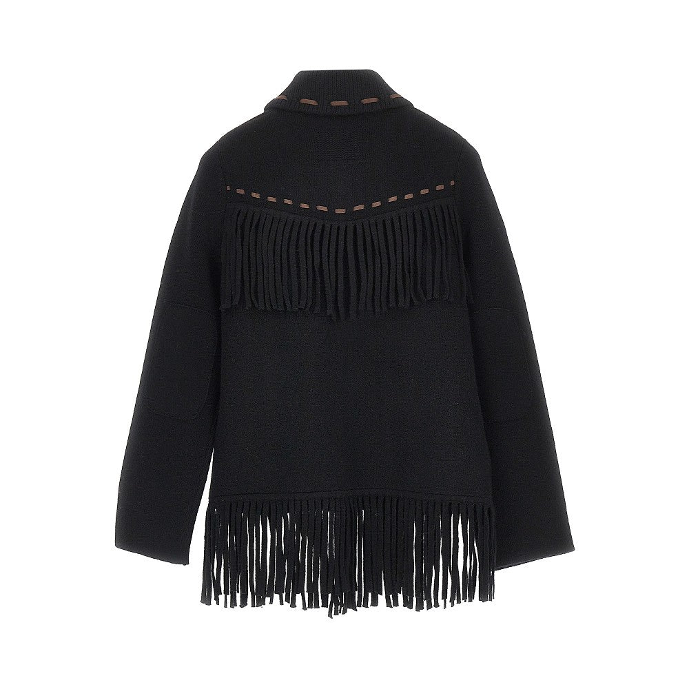 fringed western knitted jacket