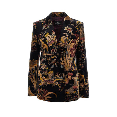 paisley velvet double-breasted jacket