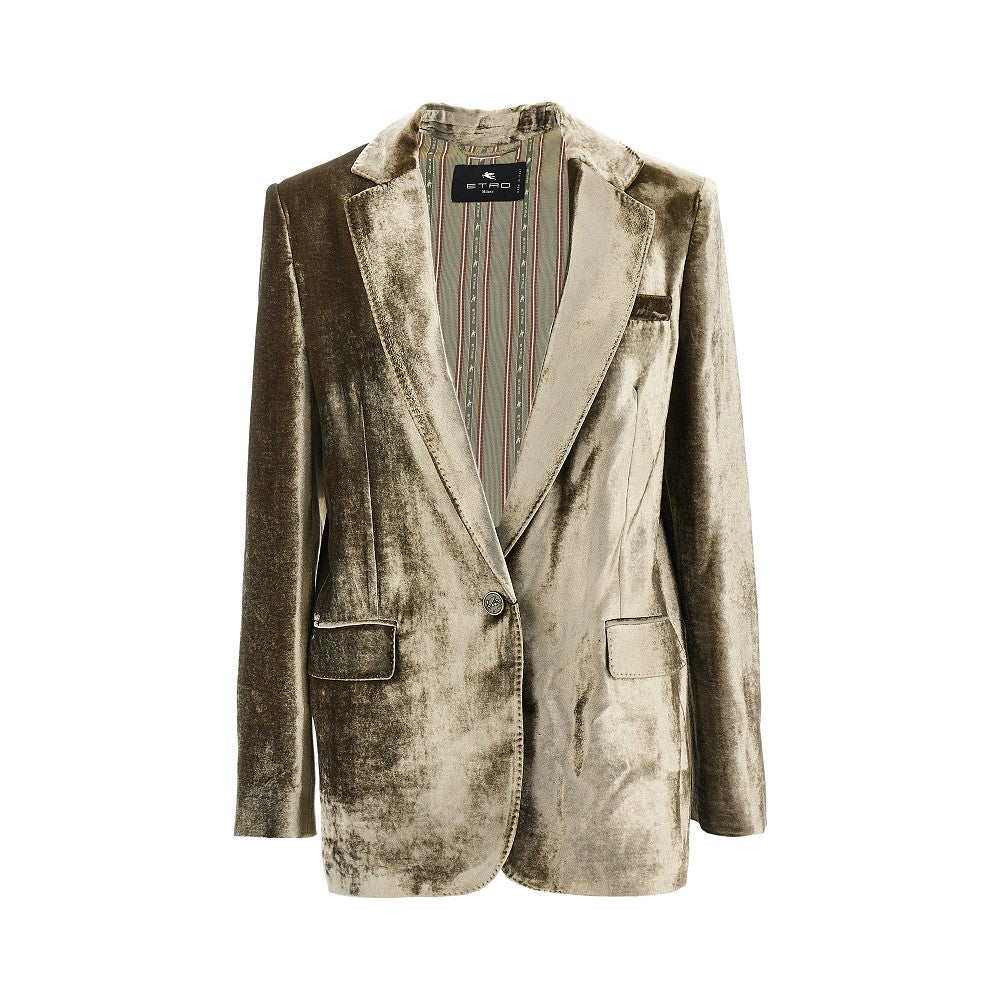 ETRO 44 velvet single-breasted jacket
