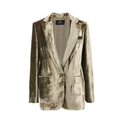 velvet single-breasted jacket