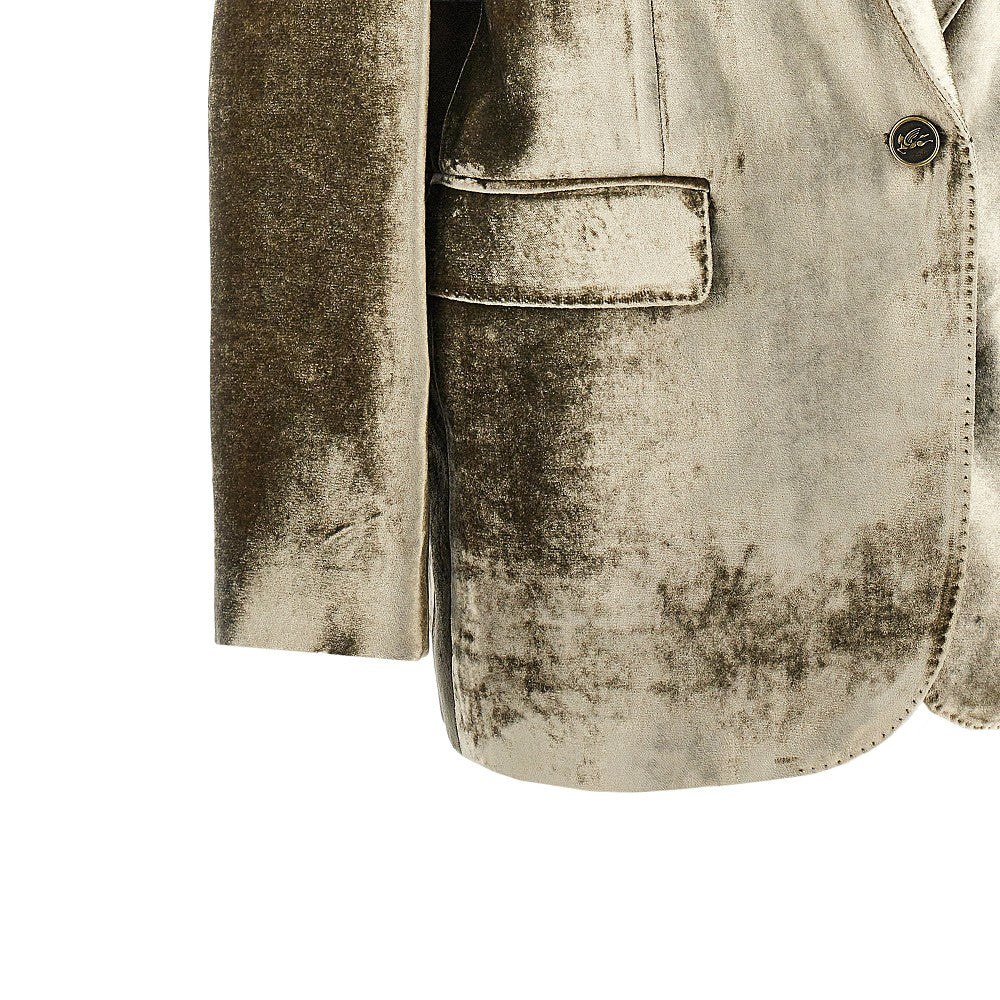 ETRO 44 velvet single-breasted jacket