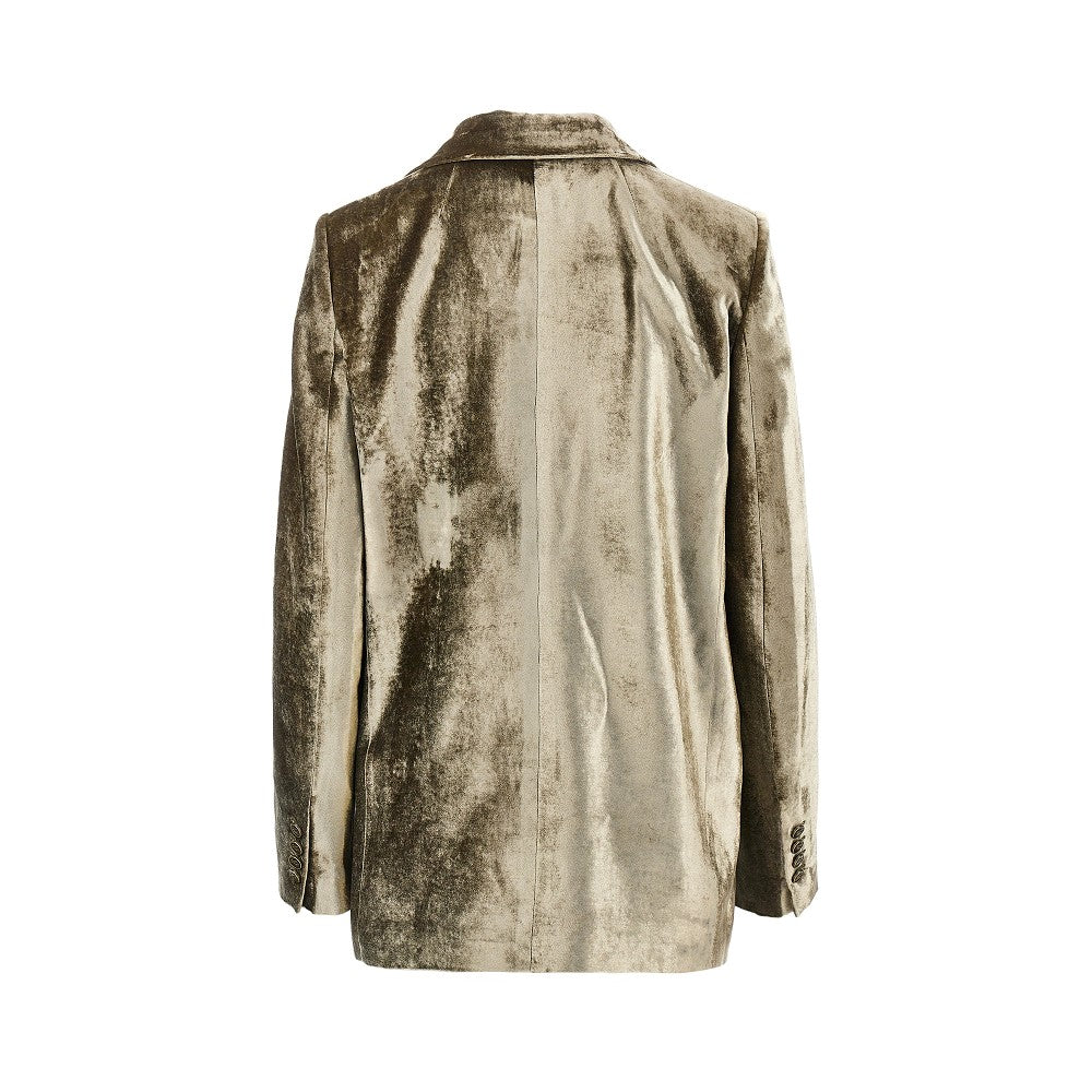 velvet single-breasted jacket