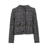 wool-blend tweed jacket