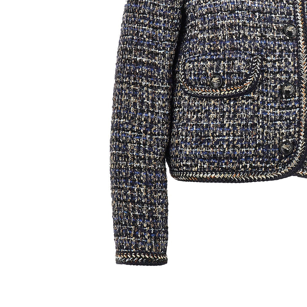wool-blend tweed jacket