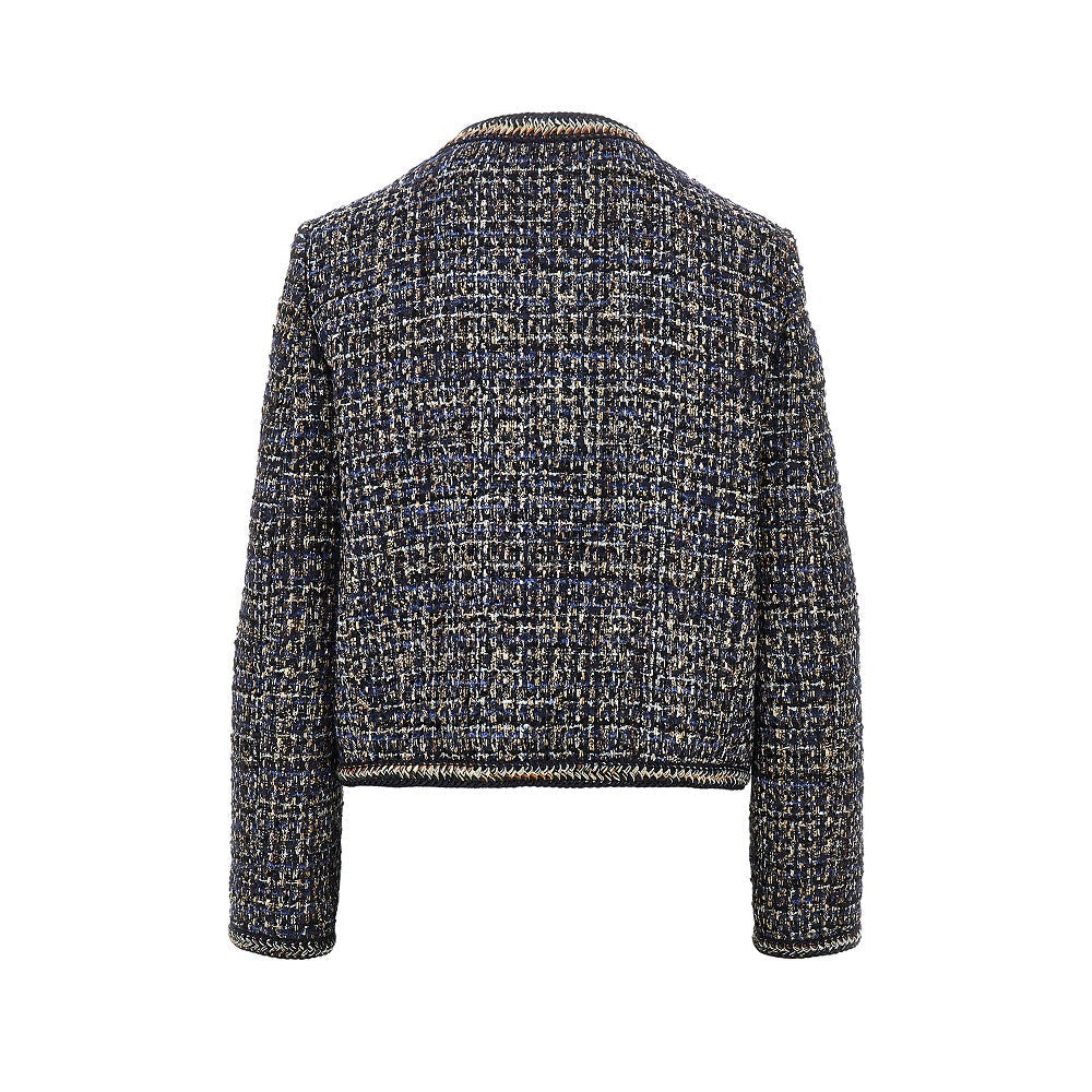 wool-blend tweed jacket