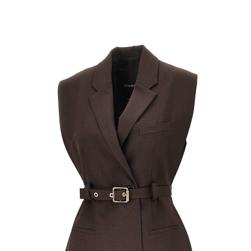 PINKO 38 gabardine vest with belt