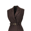 gabardine vest with belt